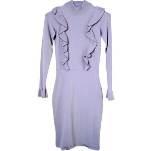 Ali & Jay Los Angeles Rode Garden Sweater Dress Periwinkle Ruffles Small Shaping